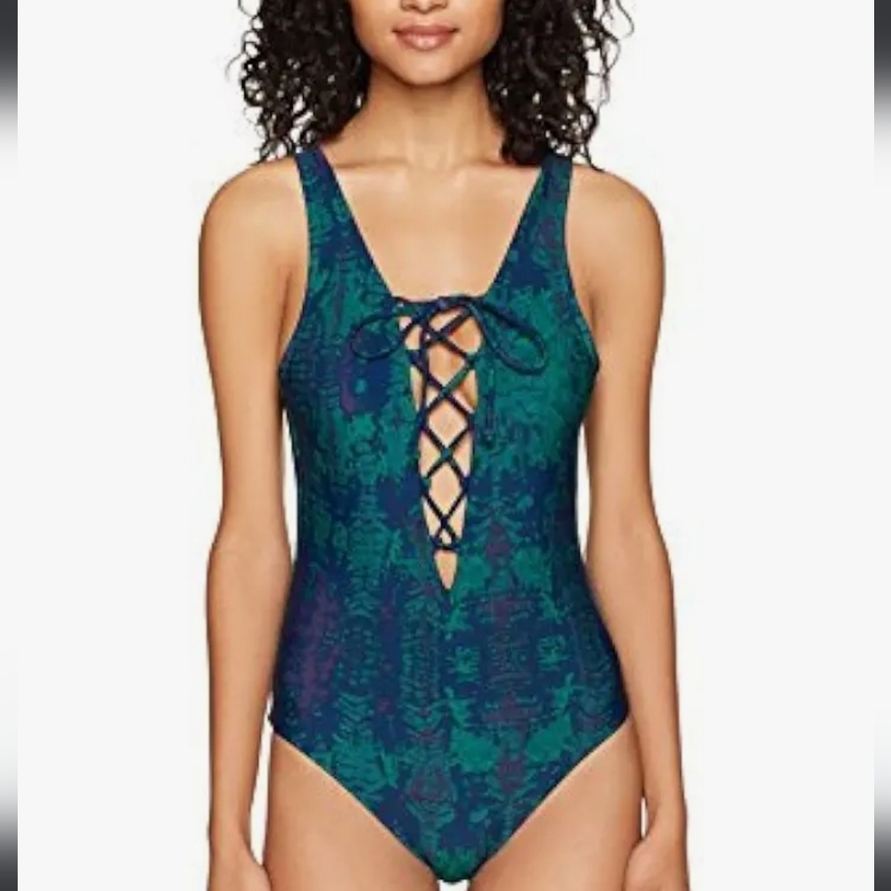 Stone Row Lace up Swimsuit Sz.S